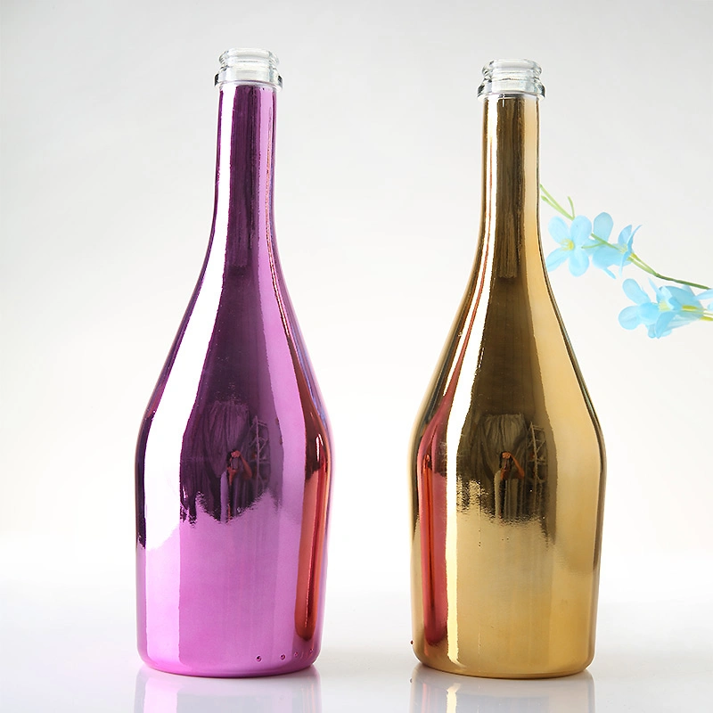 Electroplate Pink Champagne 75cl Glass Wholesale Gold Champagne Bottle