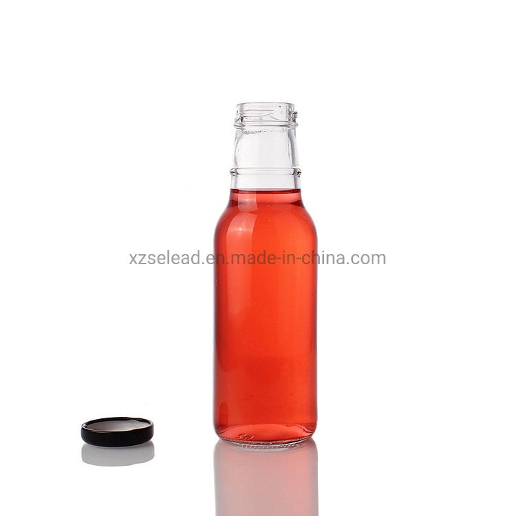 250ml 350ml Ring Neck Hot Sauce Glass Bottle with Screw Caps for Cold Brew Kombucha Juice 500ml