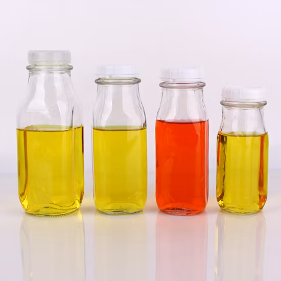 Großhandel 1 Liter quadratische Klarglas-Milchflasche 240 ml 360 ml 400 ml 500 ml 930 ml Glasflasche für Milchsaft